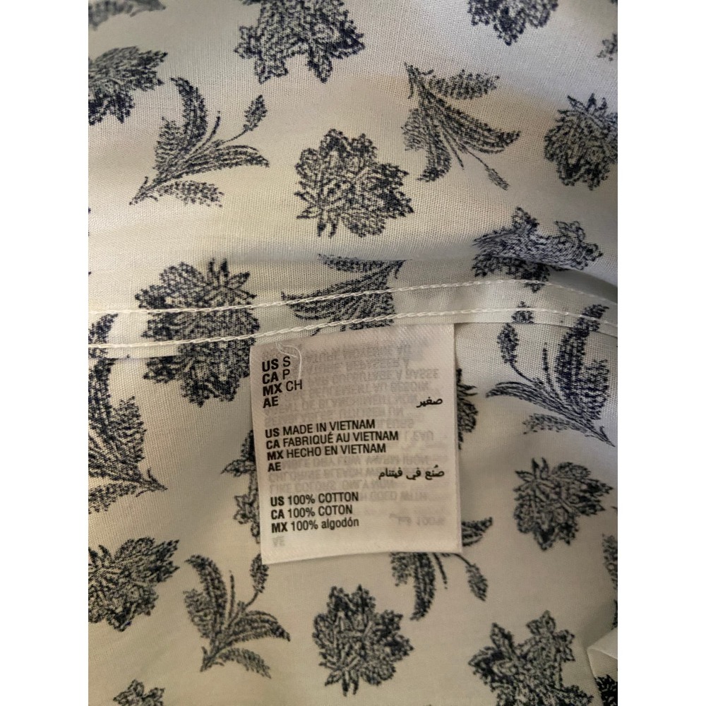 Club Room Men's Size Small Long Sleeve Button Up Shirt Blue Floral Pattern NEW - Picture 12 of 13